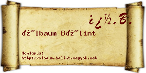 Ölbaum Bálint névjegykártya